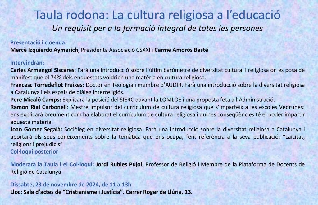 La cultura religiosa a l'educació